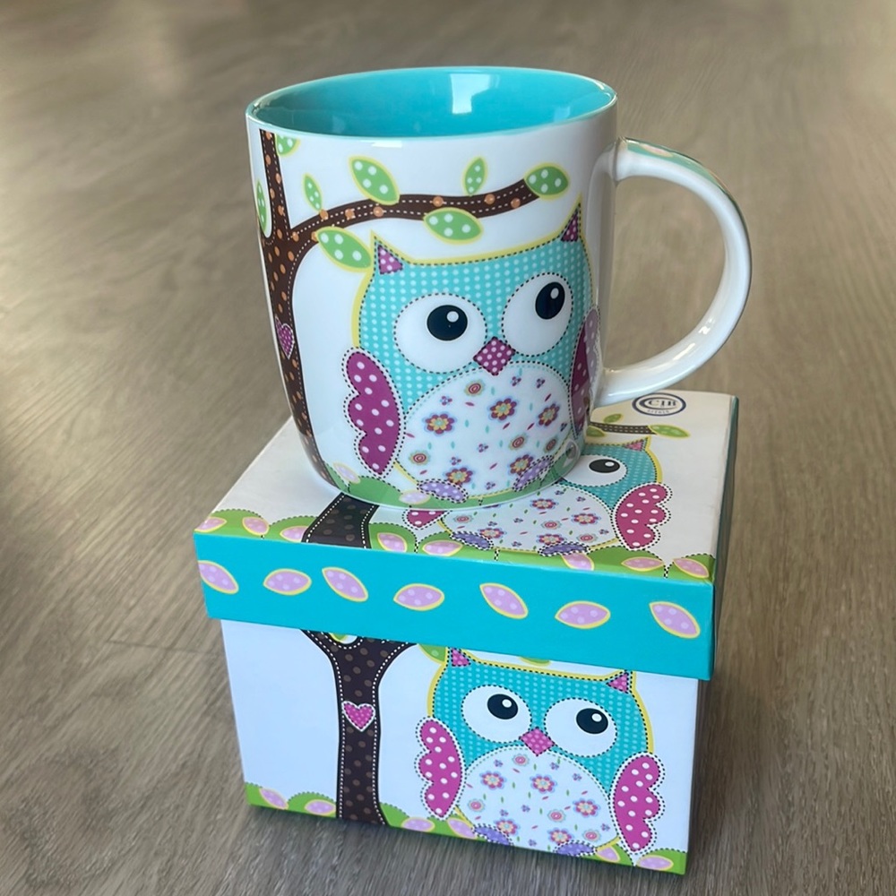 Burton + Burton Owl Mug Cup with gift box.